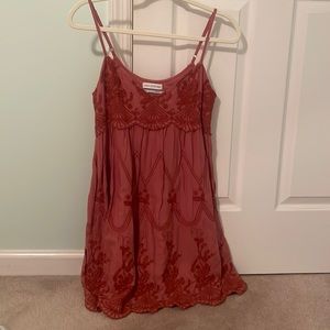 Urban outfitters babydoll dress rust color